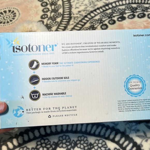 Isotoners Slippers Memory Foam Gray Indoor Outdoor Sole Womens 7.5-8 - Picture 7 of 11